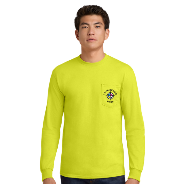 Gildan® - Ultra Cotton® 100% US Cotton Long Sleeve T-Shirt with Pocket