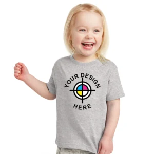 Rabbit Skins toddler fine jersey T-shirt in gray with customizable logo design