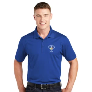 Sport-Tek Micropique Sport-Wick Polo in royal blue with custom embroidery design