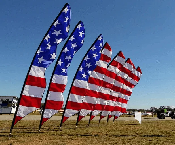 Custom USA feather flags for outdoor advertising events